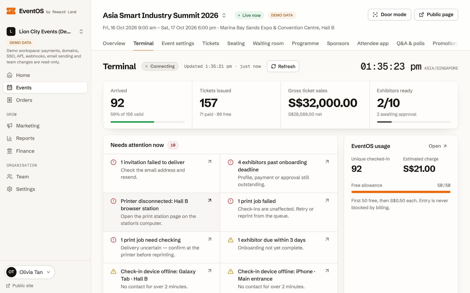 Live Terminal dashboard